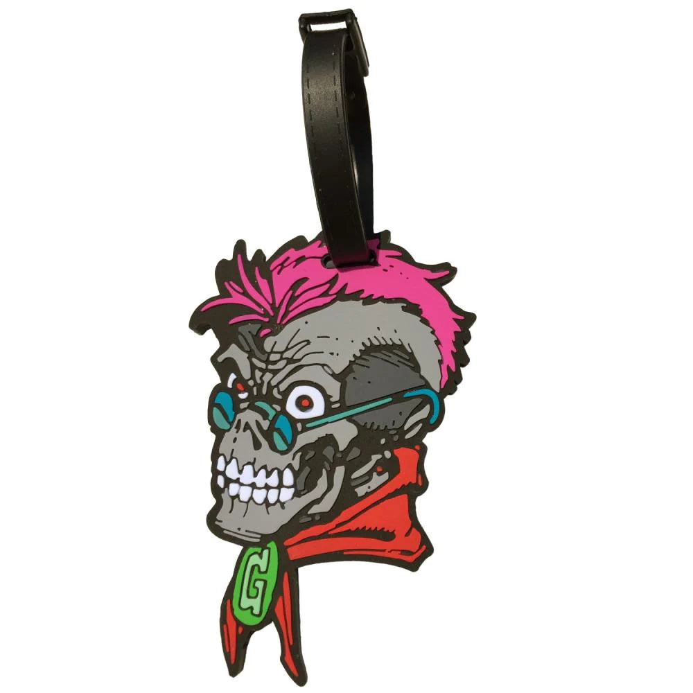 Goosebumps Curly Skull Luggage Tag