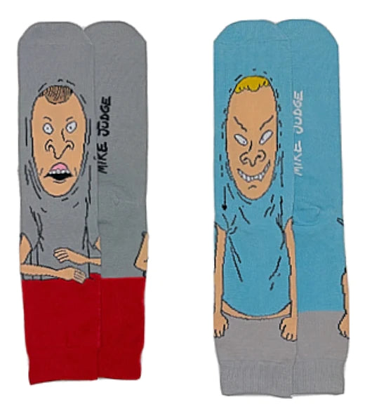 BEAVIS & BUTT-HEAD MEN'S 2 PAIR OF CREW SOCKS